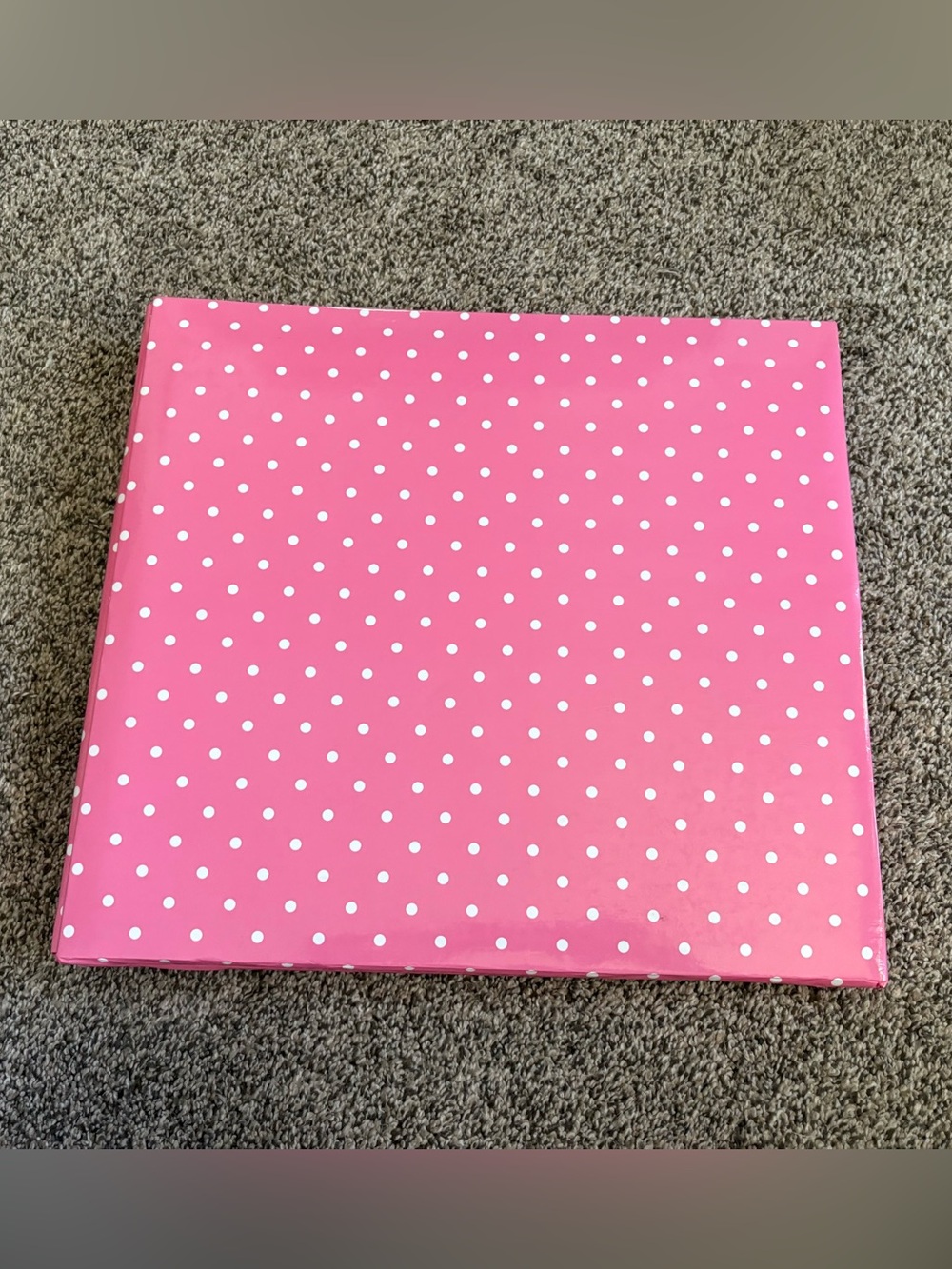 Empty scrapbook - pink with white polka dots